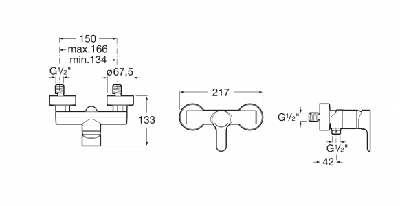 смеситель L20 для душа без аксессуаров  ( хром )  