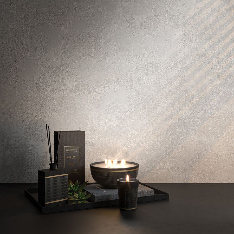 Обои виниловые на флизелиновой основе Ренессанс мотив, серый 