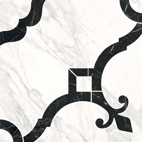 Декор Фрагонар наборный белый 1/4 розона  30х30