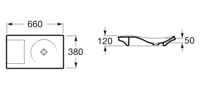 умывальник URBI 2  / 66х38 /   ( бел )  