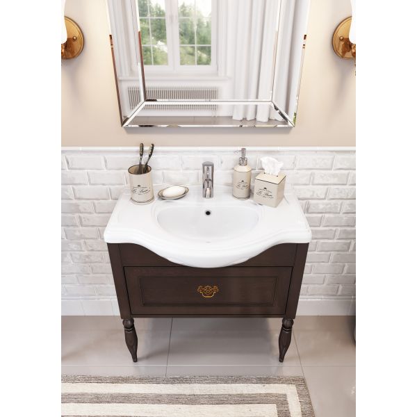 тумба под раковину AMERICA  / 85 /  ( дуб тёмный шоколад )  