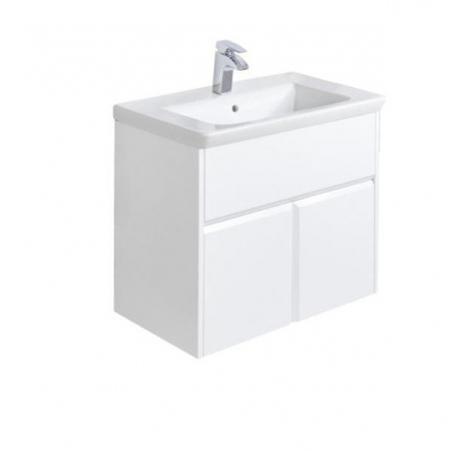 тумба под раковину UP 60 3 выдвижных ящика,сифон  / 57,7х40,2х55,5 /  ( белый глянец ) 