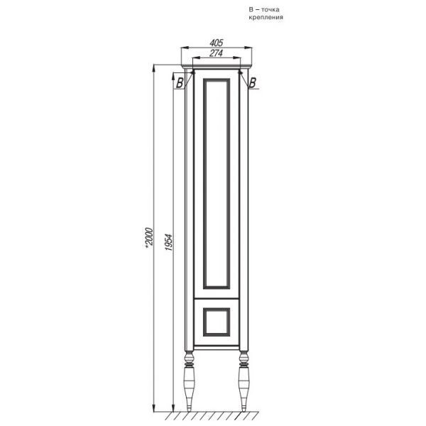 пенал AMERICA левый  / 40,5х31,3х200 /   ( дуб молочный )  