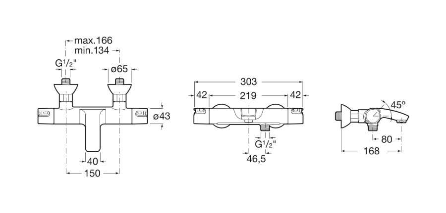 смеситель для ванны с термостатом T-500  ( хром )  