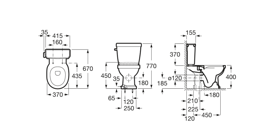 унитаз напольный CARMEN двойной выпуск rimless 