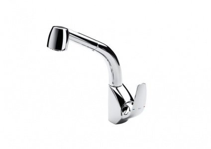 смеситель M 2 для мойки с высоким подвижным изливом и выдвижным душем  ( хром ) 