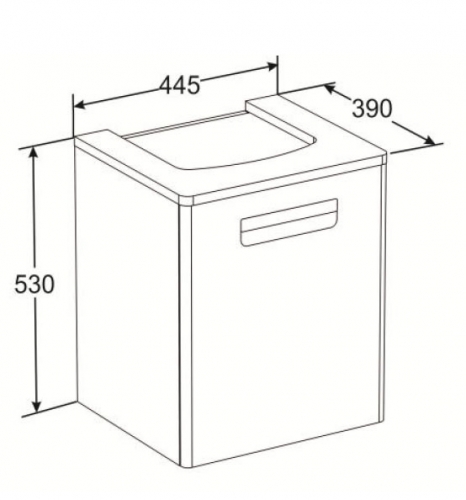 тумба под раковину GAP  / 45х39х53 /   ( белый глянцевый )  