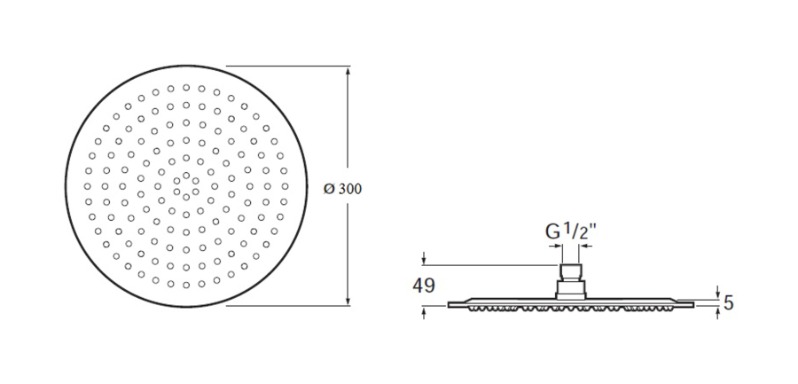 верхний душ Raindream нержавеющая сталь  / 30 /  ( хром )  