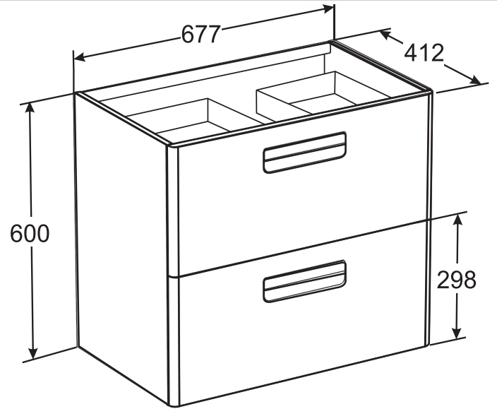 тумба под раковину GAP  / 70х60 /   ( белый глянцевый )  