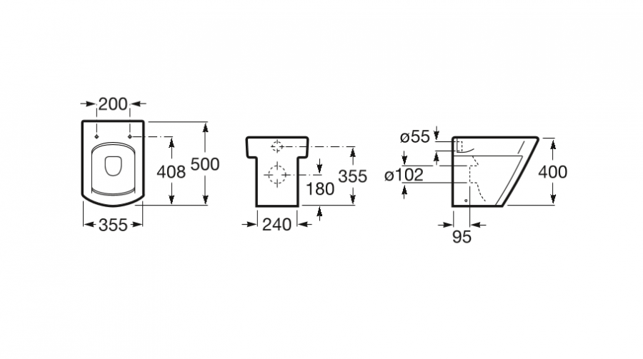 унитаз HALL приставной  ( бел )  