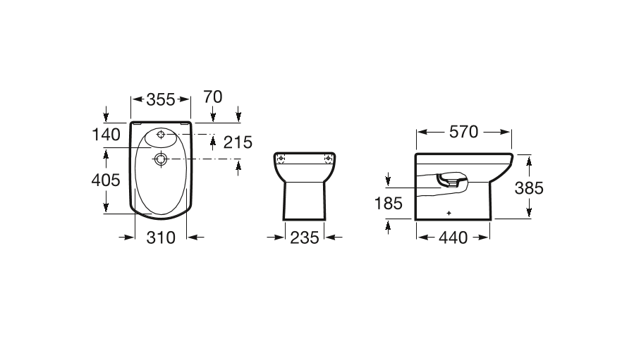 биде DAMA SENSO  / 31х44,6 /   ( бел )  