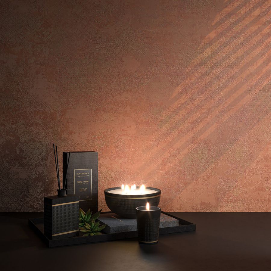 Обои виниловые на флизелиновой основе Ренессанс мотив, красный 