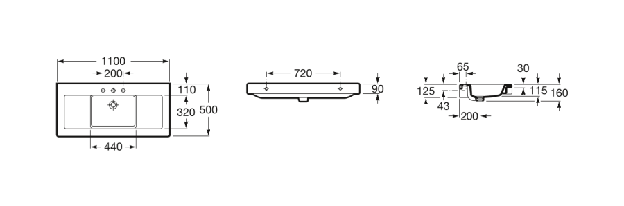 раковина STRATUM  / 110х50 /   ( бел )  