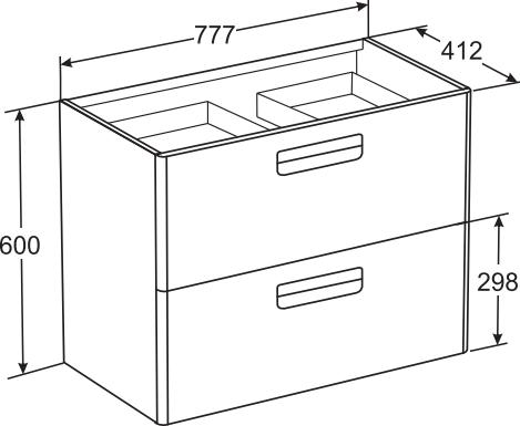 тумба под раковину GAP  / 80x60 /   ( белый глянцевый )  