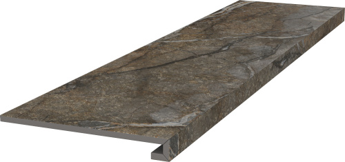 Ступень клееная Сильвер Рут серый обрезной 119,5х33