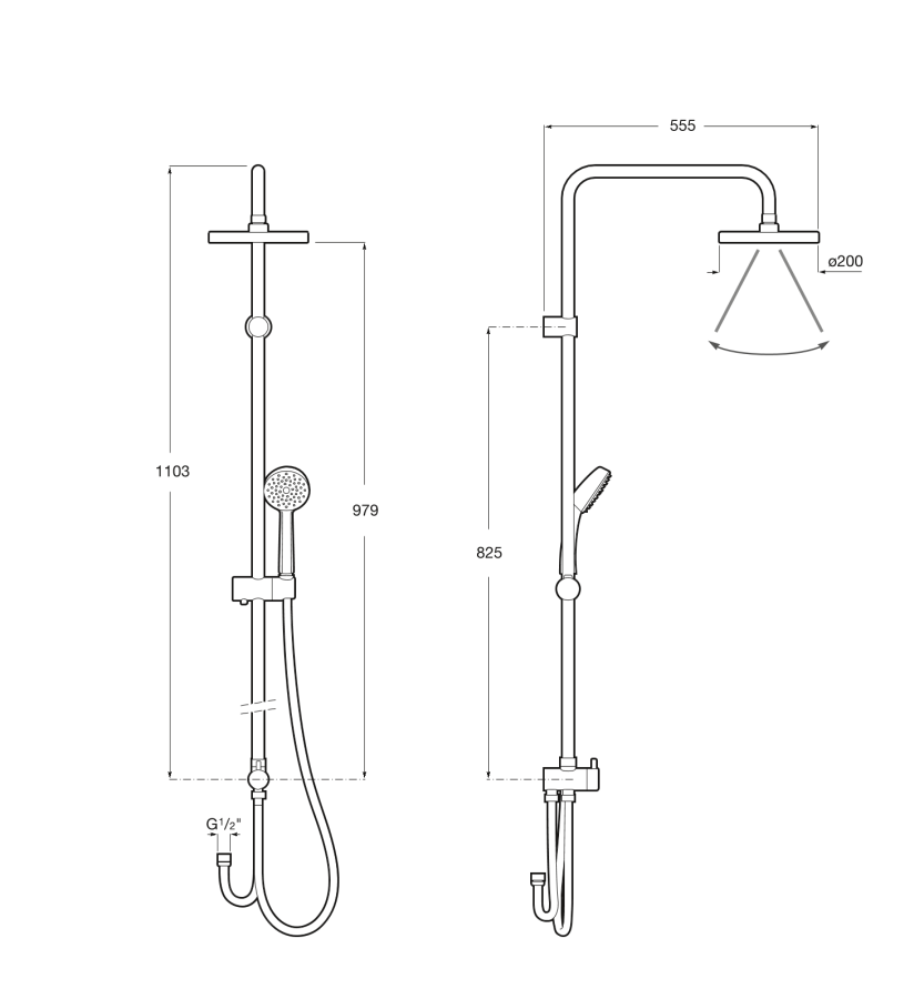 душевая стойка с переключателем VICTORIA  ( хром )  