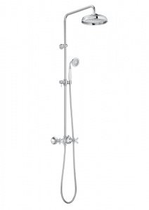 душевая стойка CARMEN ручной душ и верхняя душевая насадка  ( хром ) 