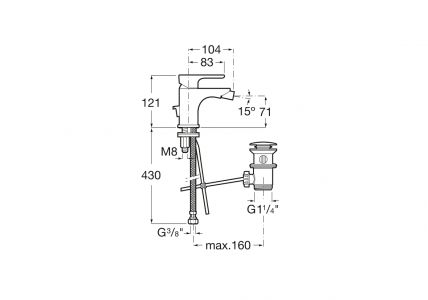 смеситель L20 XL д / биде с д / к  ( хром )  